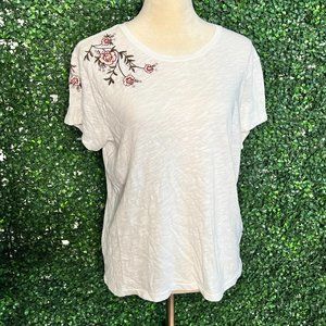 Abercrombie & Fitch White Floral Embroidered Top Size M